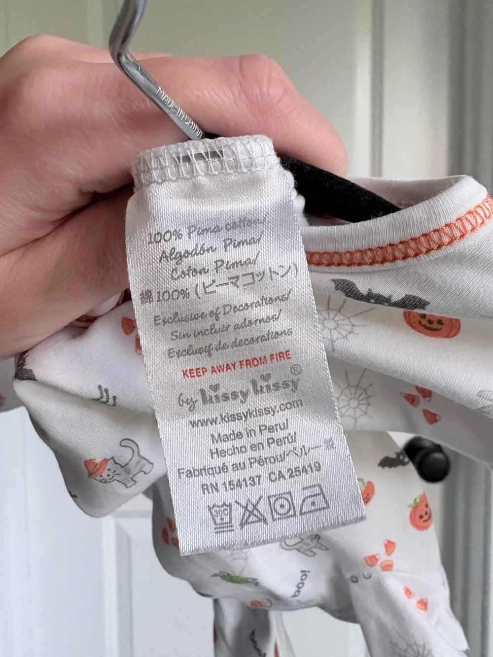 Kissy Kissy Pima Cotton Halloween Snap Footie